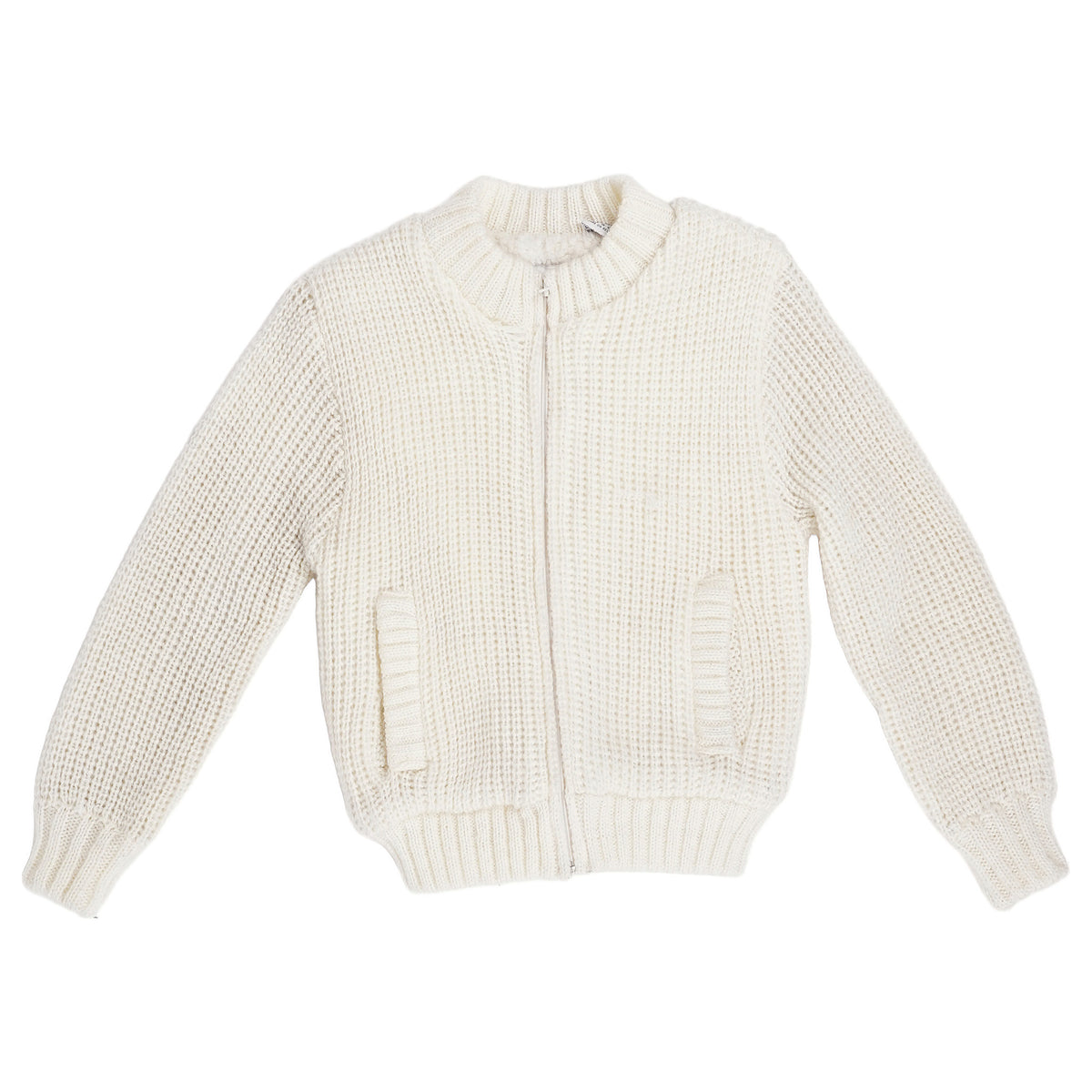 HJA Collection sherpa-lined chunky knit zip cardigan - ivory