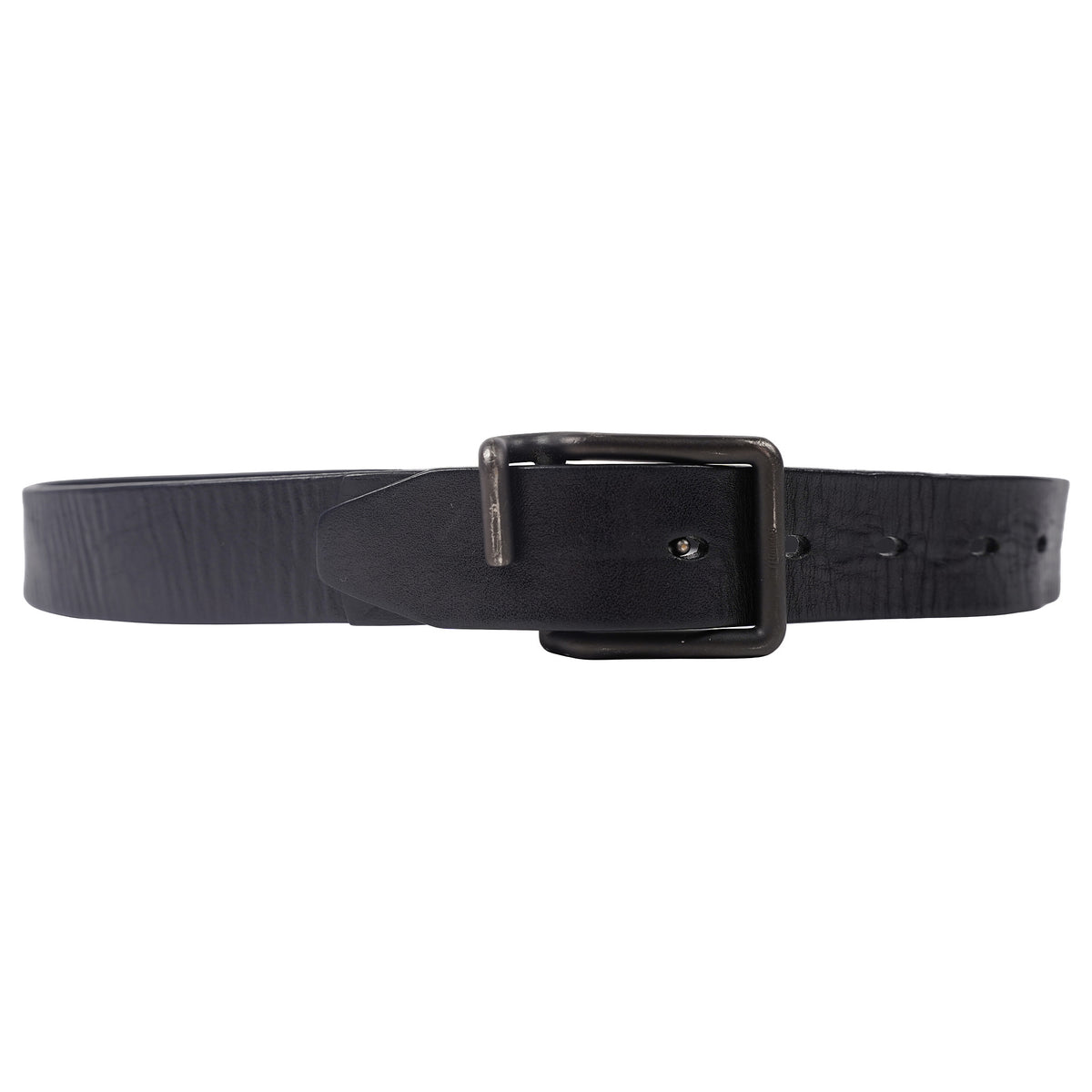 Leather belt, black-coated square buckle - black, image 1 of 3