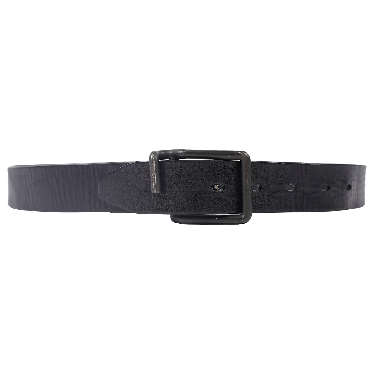 Leather belt, black-coated square buckle - black, image 2 of 3
