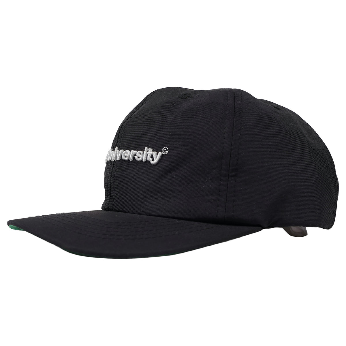 Color University cap, green undervisor and studded strap - black, image 2 of 4