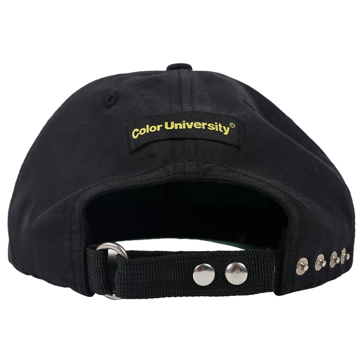 Color University cap, green undervisor and studded strap - black, image 3 of 4