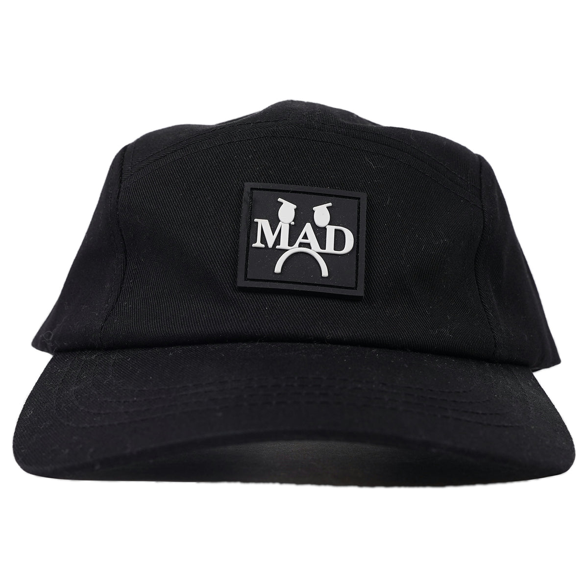 Five-panel cap, moulded MAD patch and cobra buckle - black, image 1 of 3