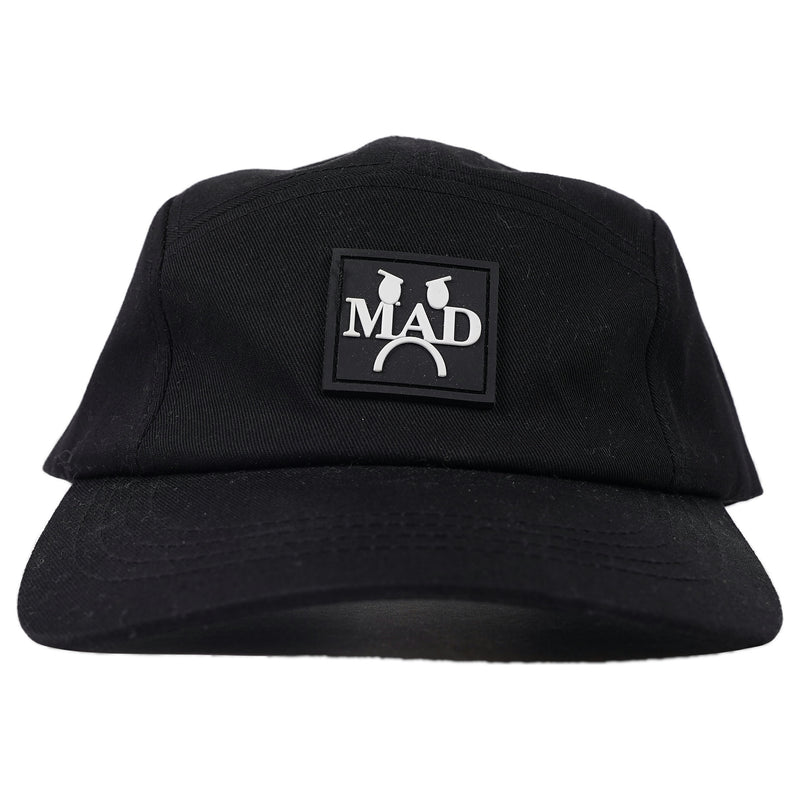 Five-panel cap, moulded MAD patch and cobra buckle - black, image 1 of 3