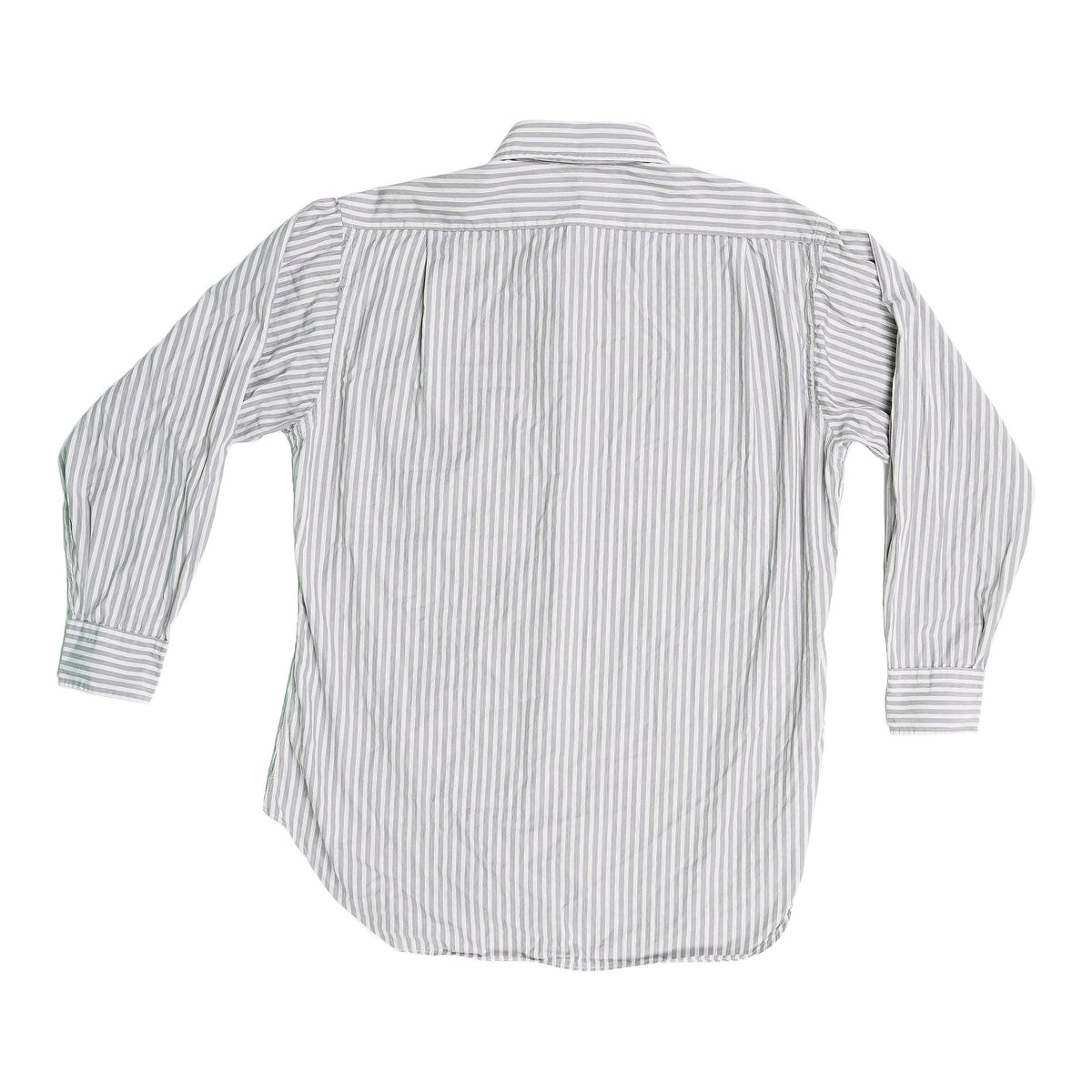 Barneys New York striped cotton dress shirt, made in USA - grey and white, image 2 of 2