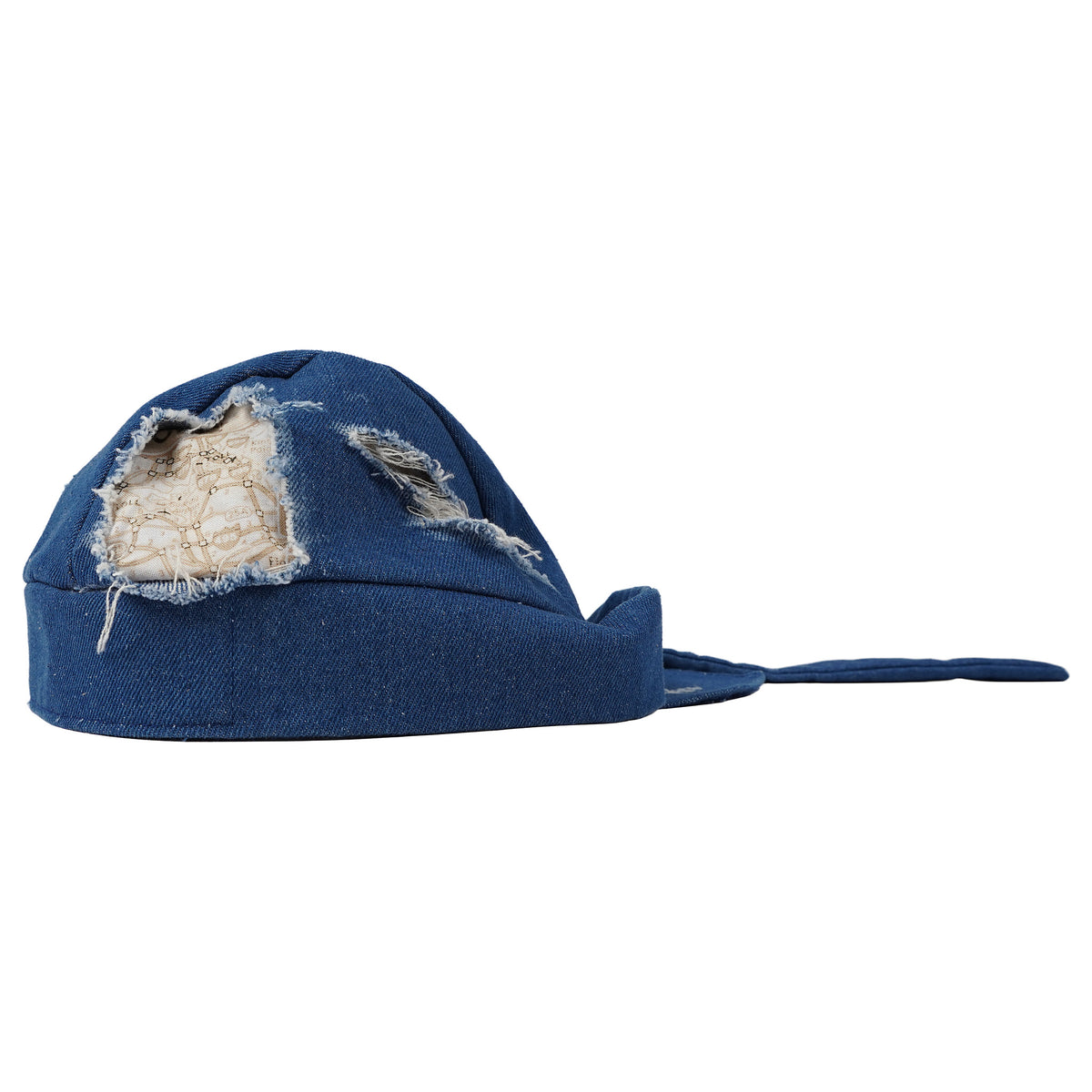 The After School Club Co. denim durag, blown-out crown - blue, image 2 of 5
