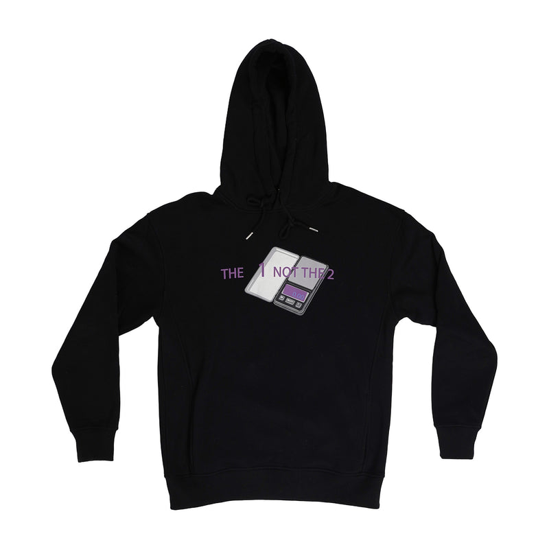 The 1 Not The 2 hoodie, pocket scale chest print - black, image 1 of 2