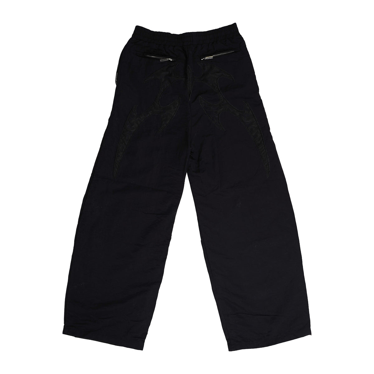 Ajaar nylon trousers, tonal tribal appliqué - black, image 2 of 2