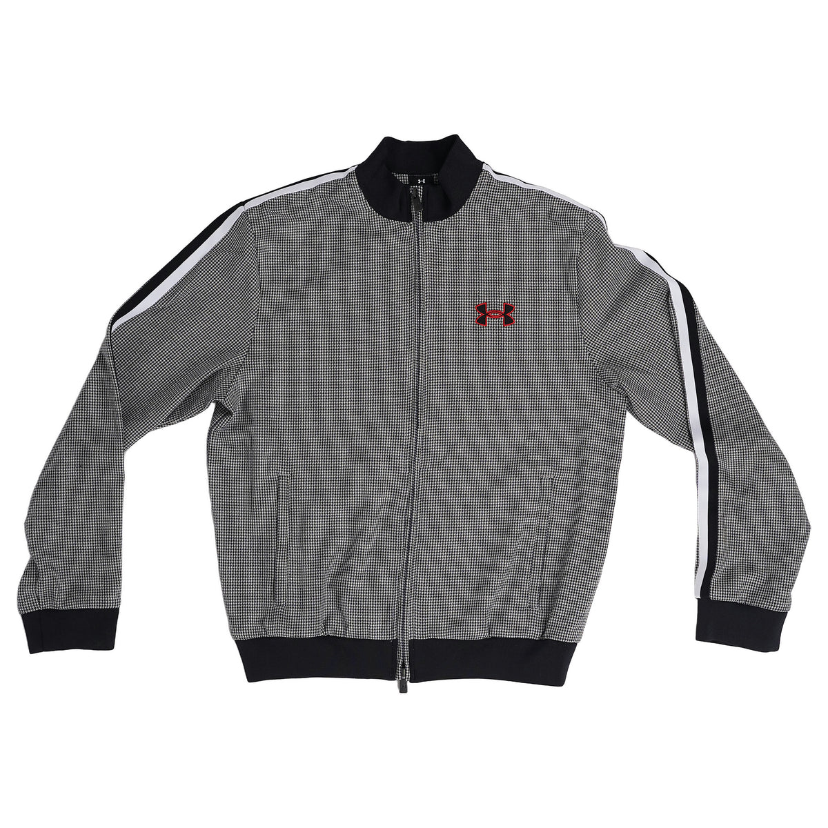 Under Armour Houndstooth Full Zip, red chest logo - black and white, image 1 of 2