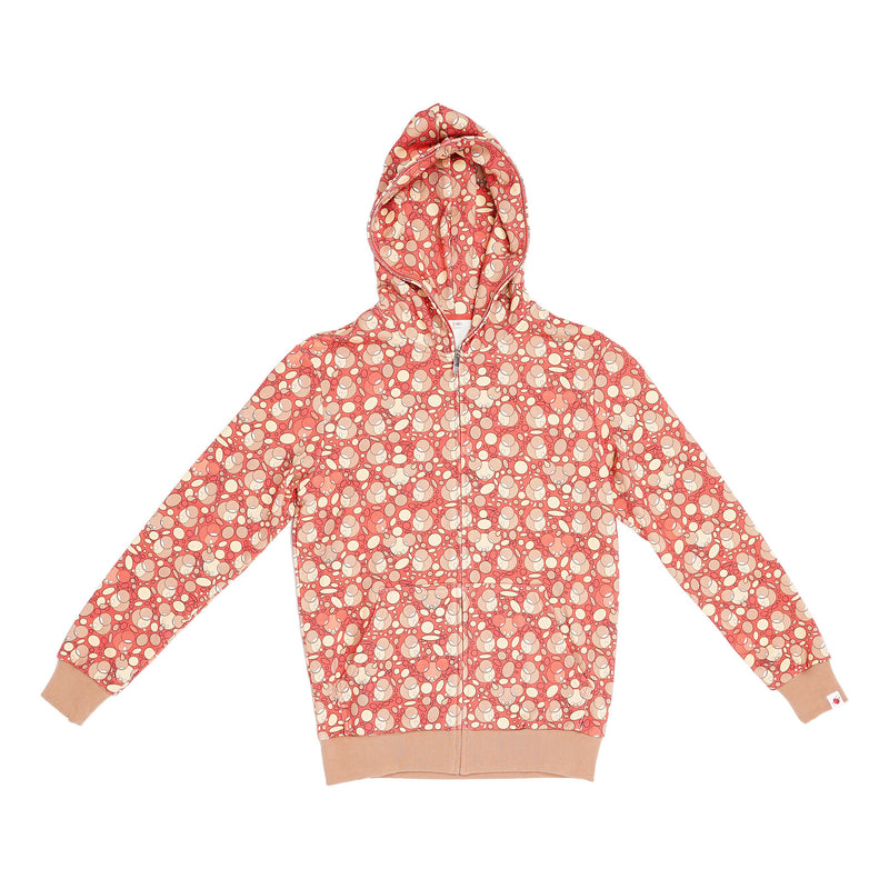 Junkfood Skate Co bubble-print zip hoodie - coral, image 1 of 2