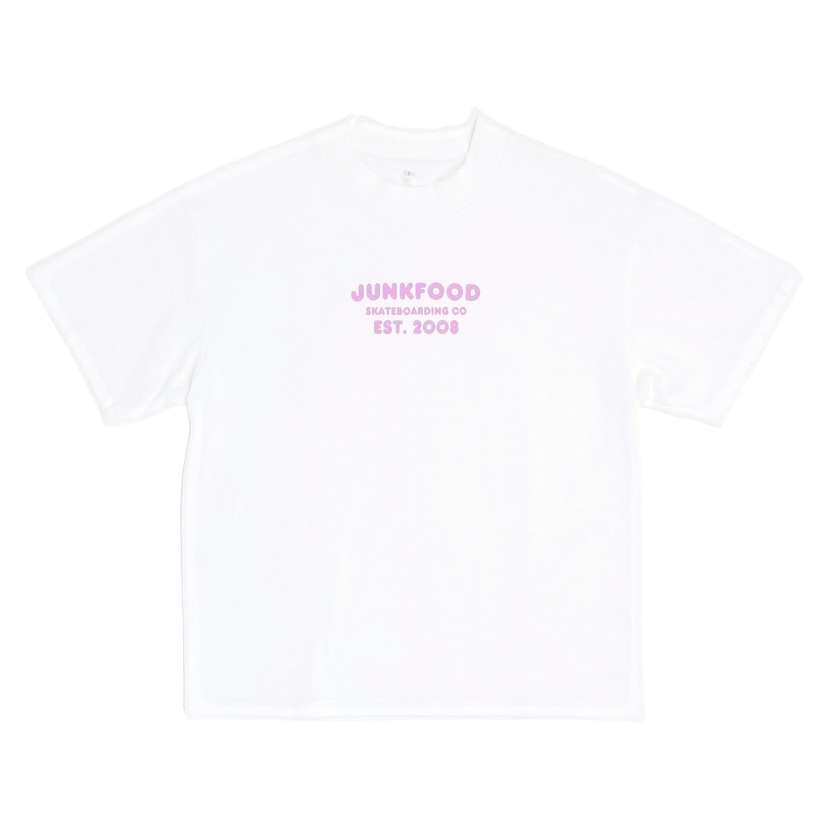 Junkfood Skate Co Junkfood Skateboarding Co tee, purple chest print - white, image 1 of 2