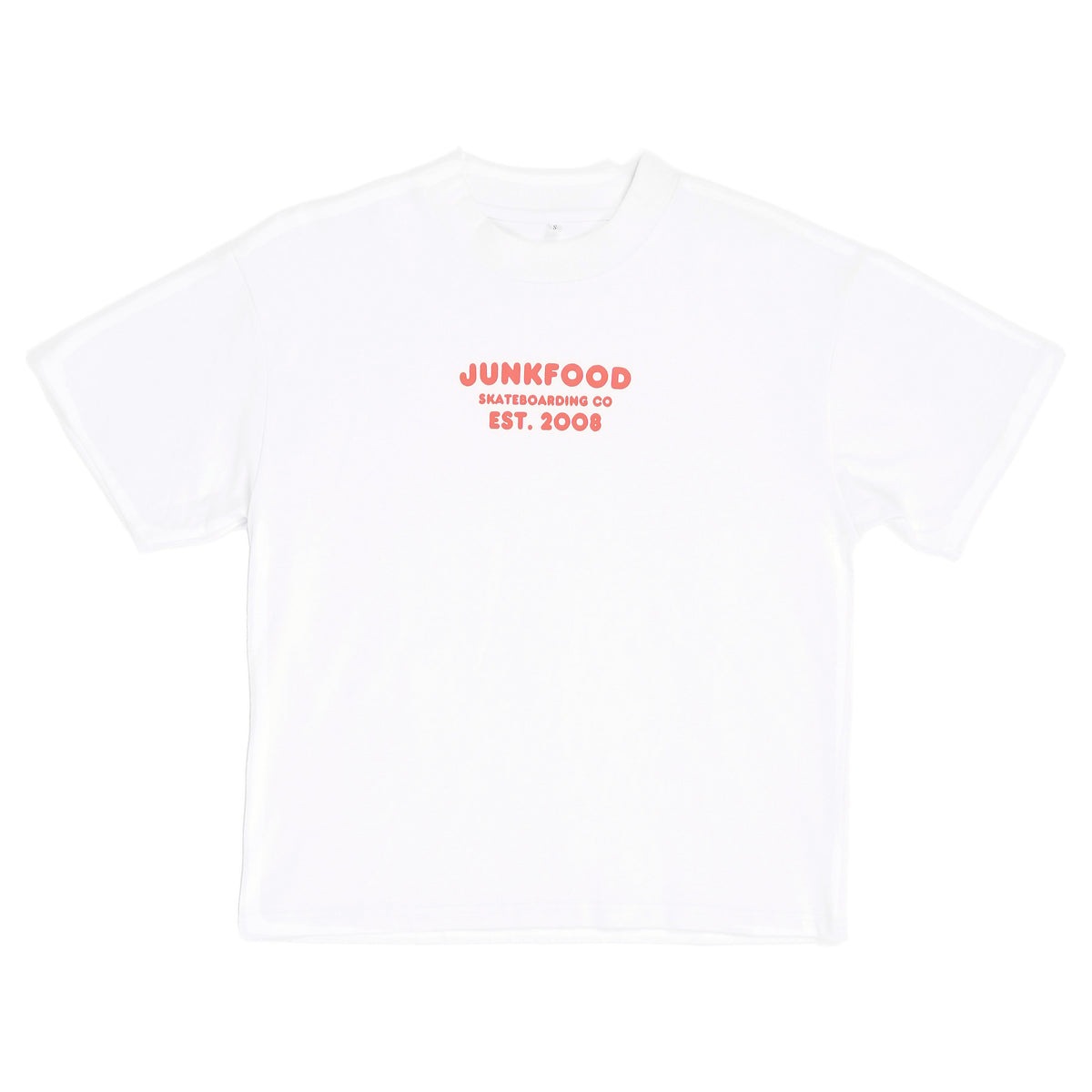 Junkfood Skate Co Junkfood Skateboarding Co tee, red chest print - white, image 1 of 2