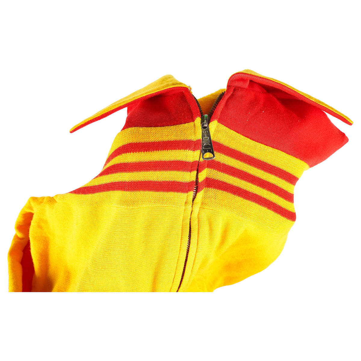 Striped knit track jacket, IDEAL zip - yellow and red, image 3 of 3