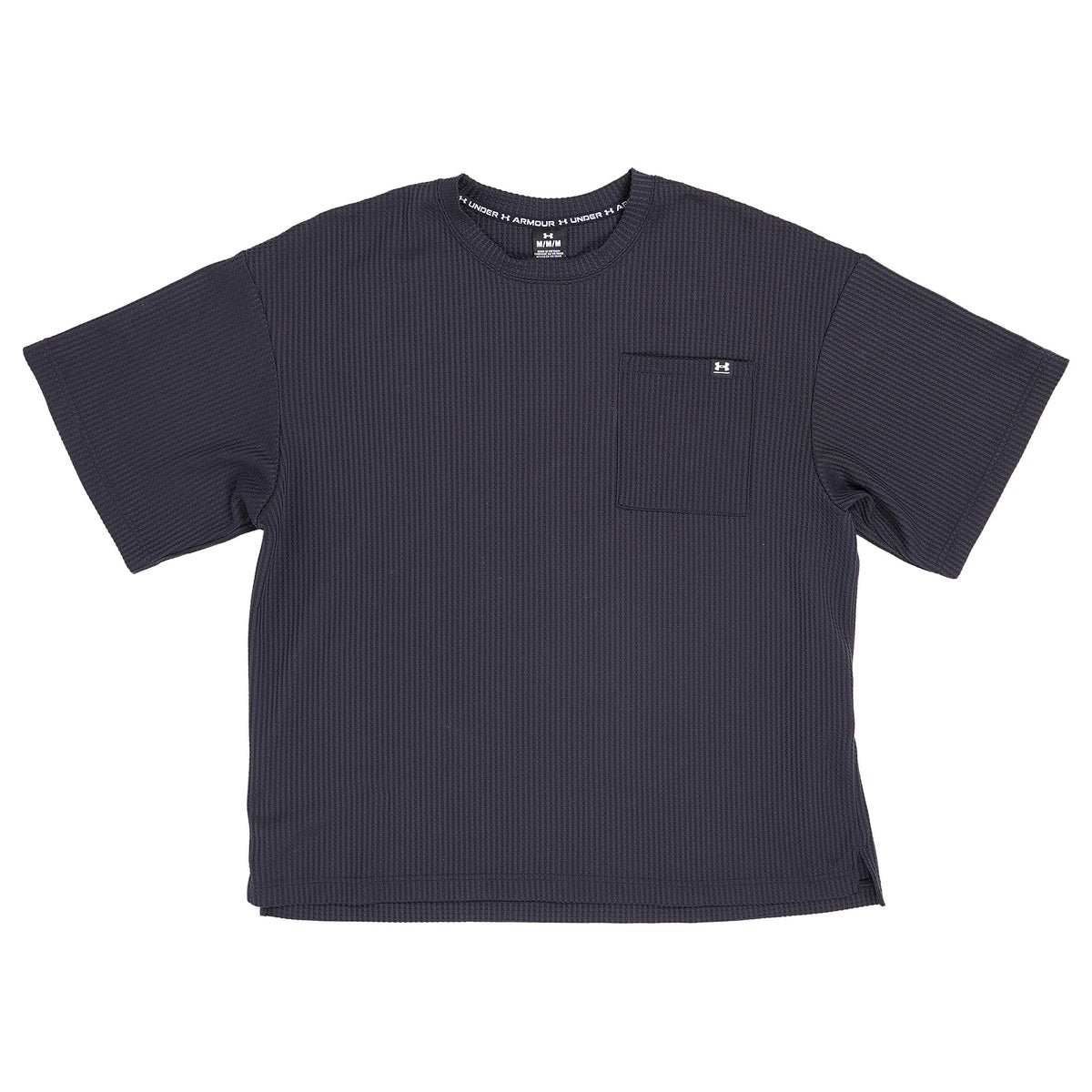 Under Armour waffle-knit pocket tee - black, image 1 of 2