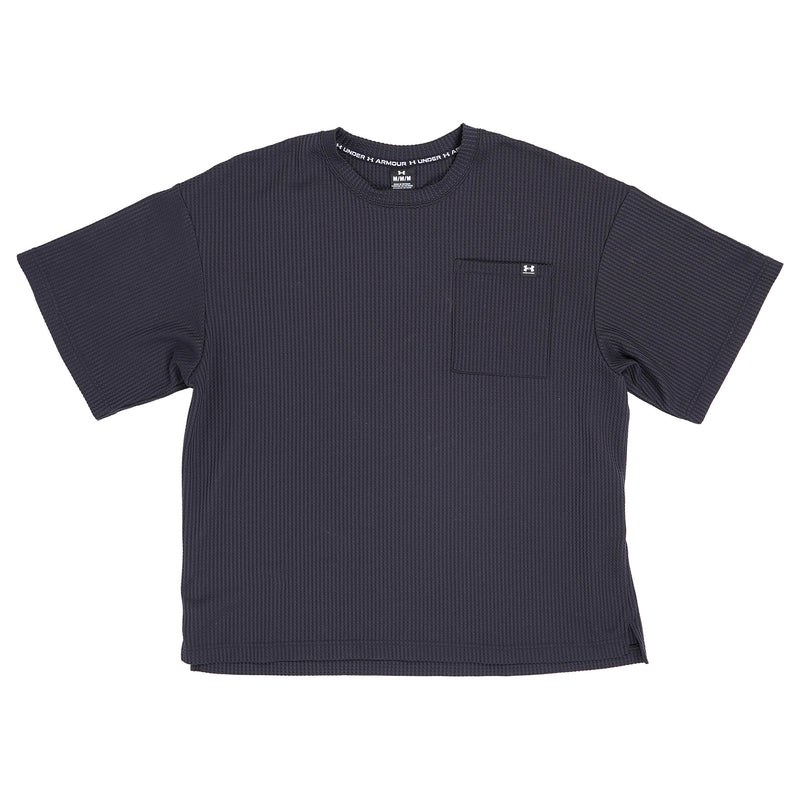 Under Armour waffle-knit pocket tee - black, image 1 of 2