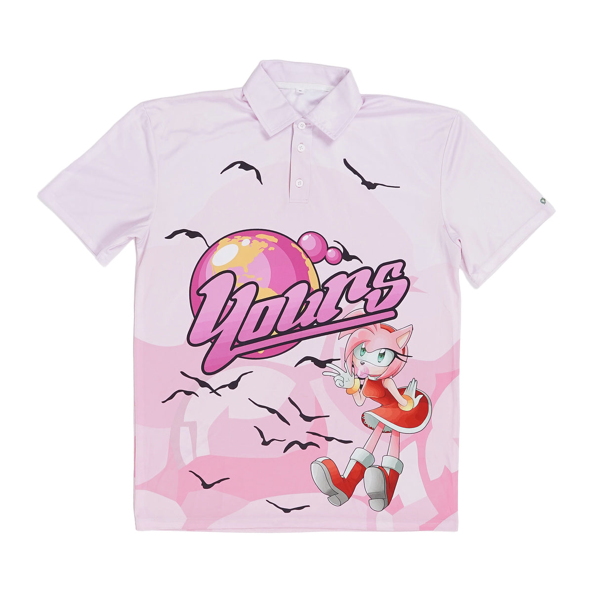 Amy Rose sublimated jersey polo - pink, image 1 of 2