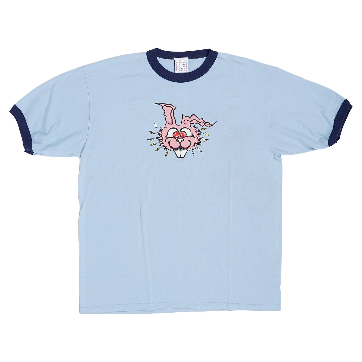 Cliff ringer tee, electric rabbit print - light blue, image 1 of 2