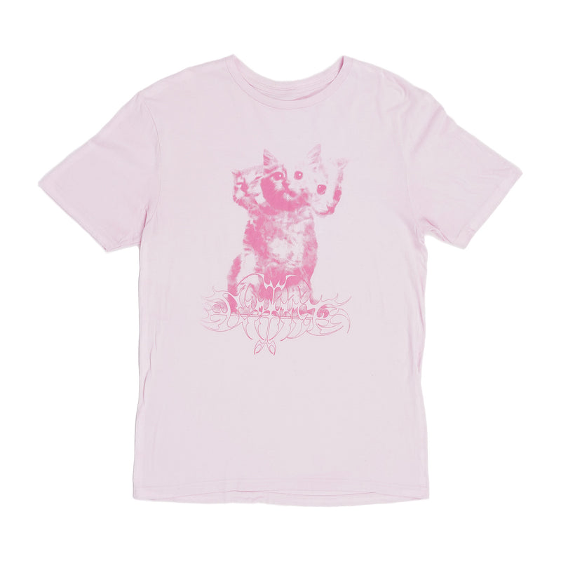 Kitten halftone graphic tee - pink, image 1 of 2