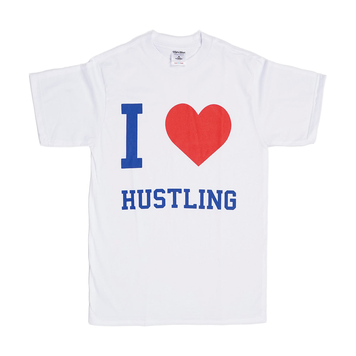 I Love Hustling heavyweight tee - white, image 1 of 2