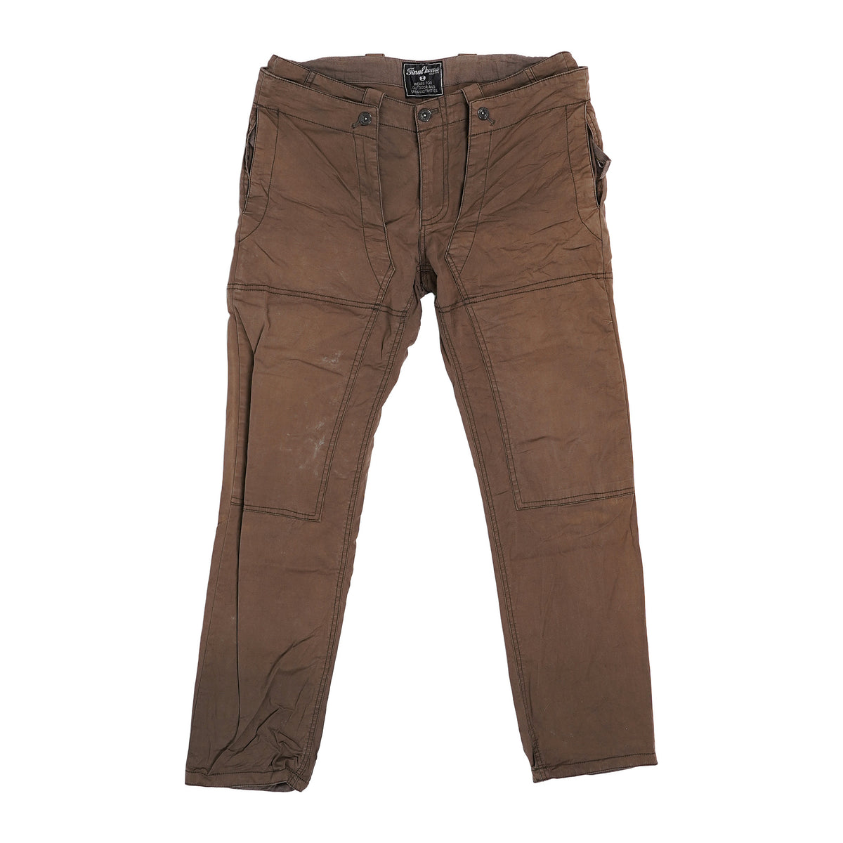 Final Home cotton work pants, knee panels - brown, image 1 of 2