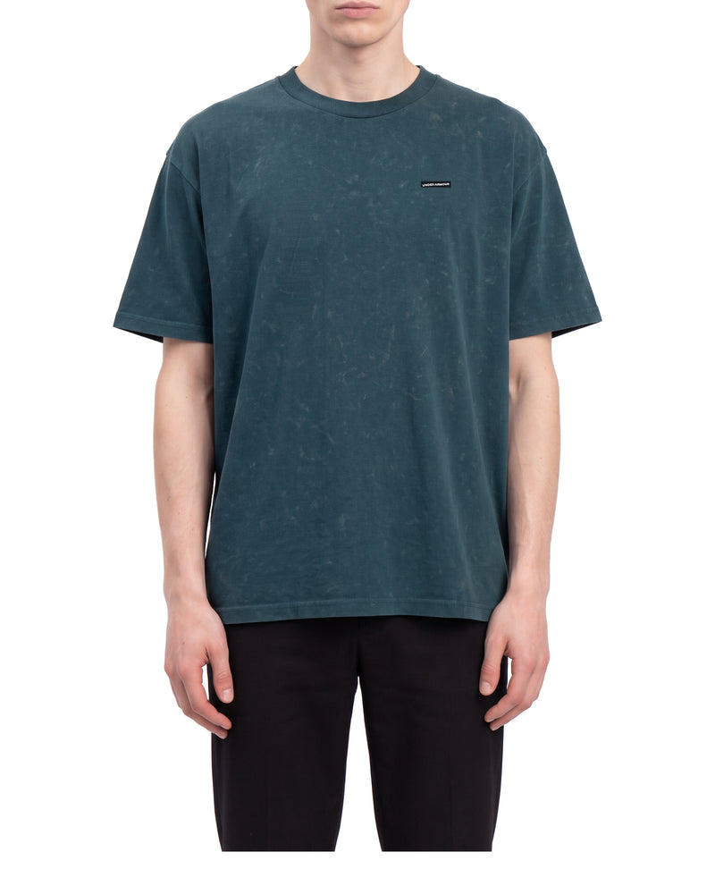 Under Armour Heavyweight Logo Wash oversized tee, on a model, front view