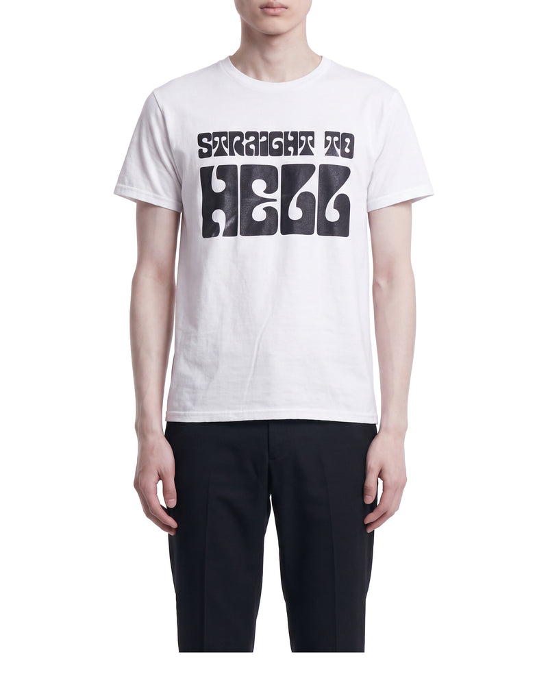 Straight to Hell graphic tee, youth L, on a model, front view